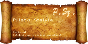 Pulszky Szalvia névjegykártya